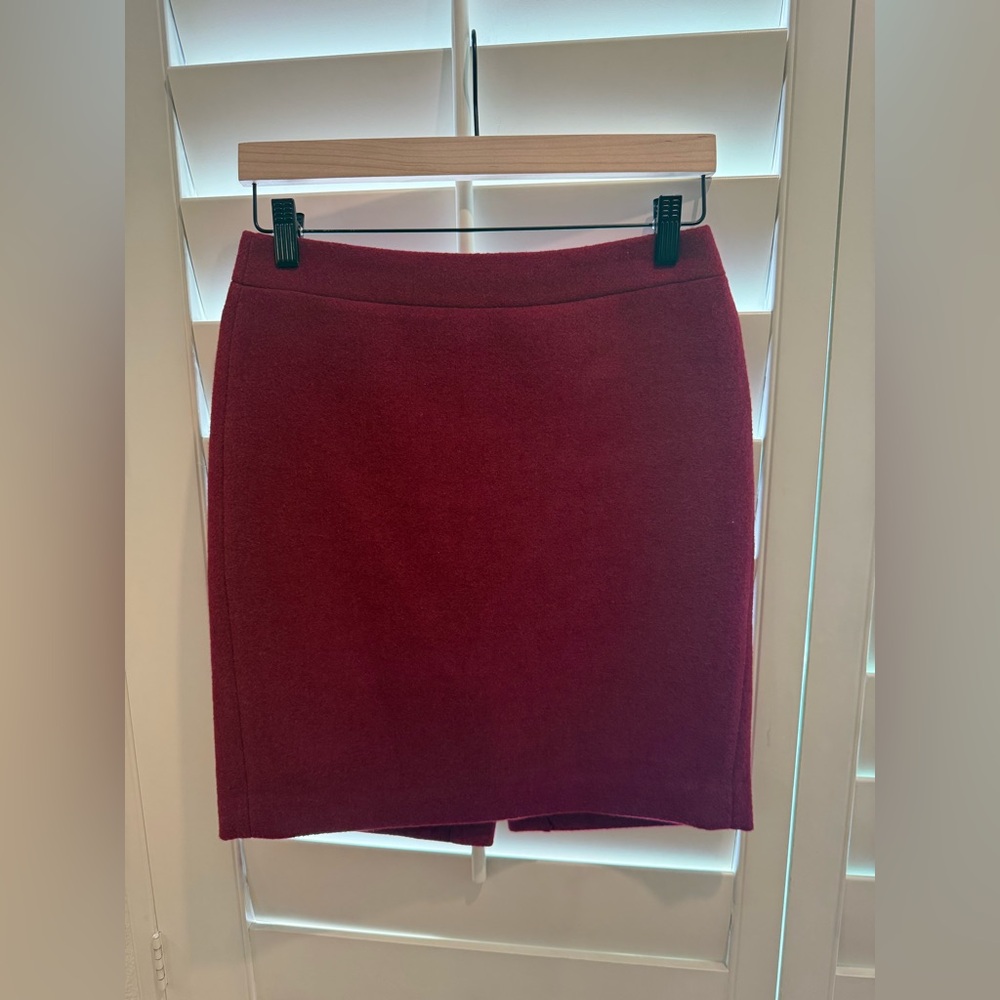 J.Crew Mercantile Burgundy Wool-Blend Pencil Skirt - Size 2P